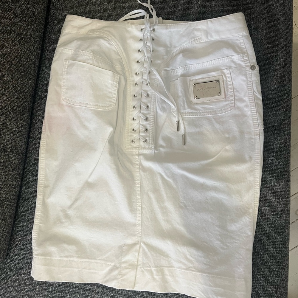 Dolce & Gabbana White Pencil Skirt